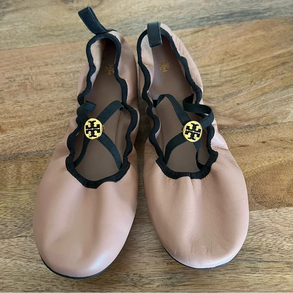 Tory Burch SOFT SCRUNCH BALLET Flat
NAPPA LEATHER GROSSGRAIN 
MEADOWSWEET Sz 8.5 - Picture 12 of 12